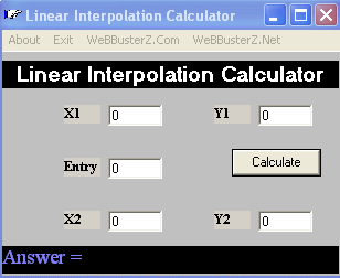 Linear Interpolation Main Screen