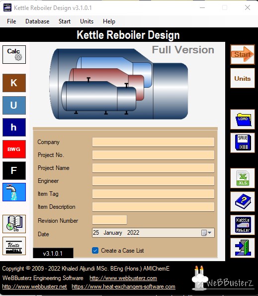 Kettle reboiler design