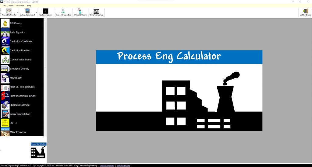 Process engineering calculator